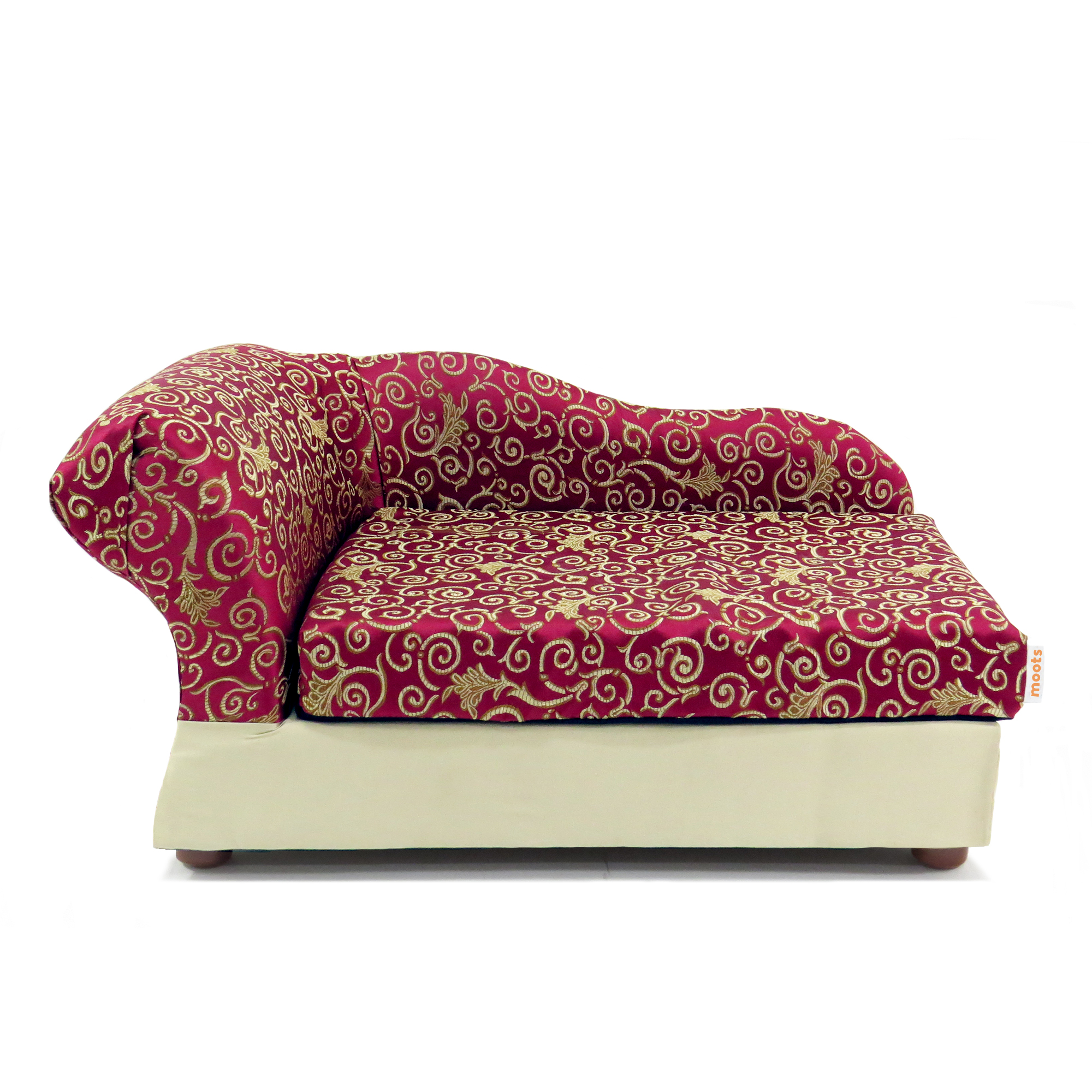 Moots Cleopatra Pet Chaise Lounge Bed Elegant Burgundy Red ...