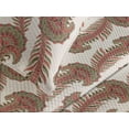 thumbnail image 3 of Ambesonne Asian Quilted Coverlet 3 Pcs, Dragon Spine Look Floral Art, King Size, Peacock Green Salmon, 3 of 4