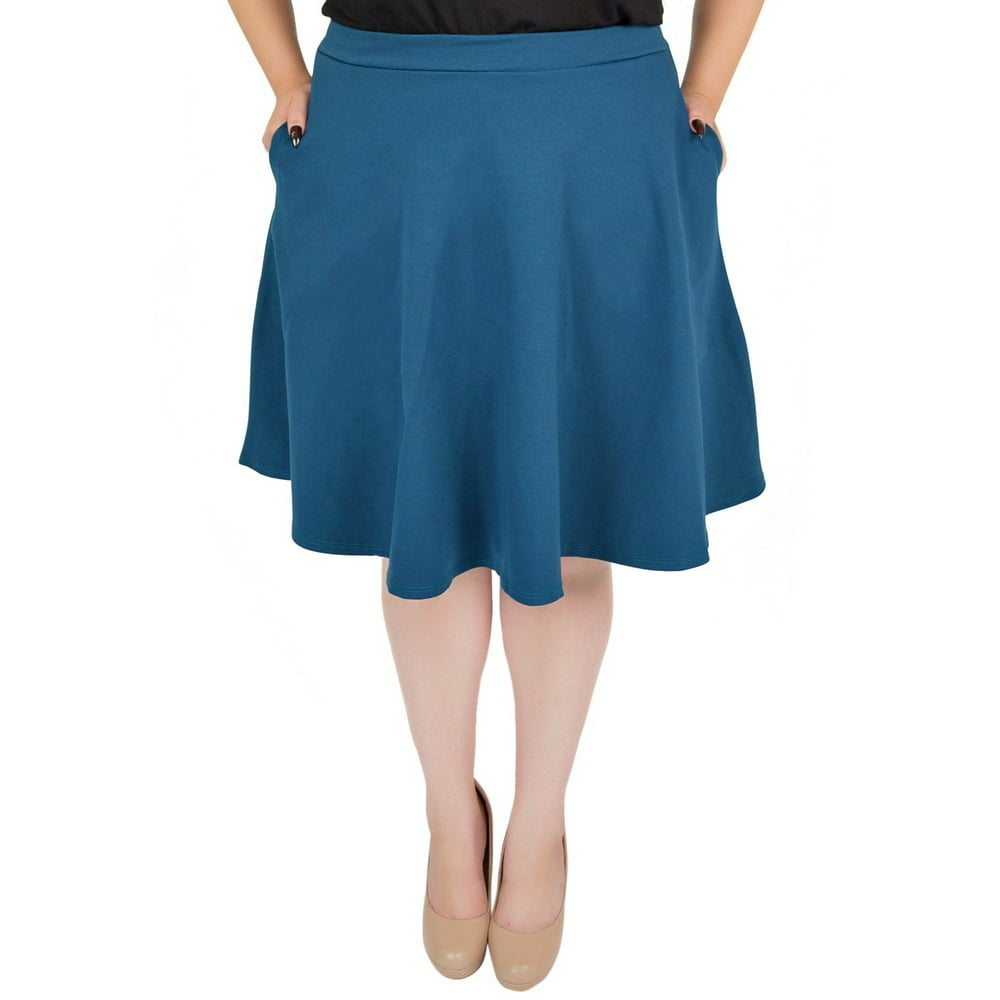 Stretch Is Comfort - Plus Size Circle Skirt With Pockets - 3X (20-22 ...