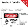 thumbnail image 2 of Oxygen Gas OSHA Danger Aluminum Sign 10 Inch x 7 Inch - 5 Pack, 2 of 8