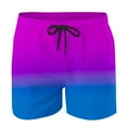 thumbnail image 4 of Mens Shorts Casual Fashion Gradient Shorts Big and Tall Elastic Waist Drawstring Pants Quick Dry Beach Party Shorts, 4 of 5