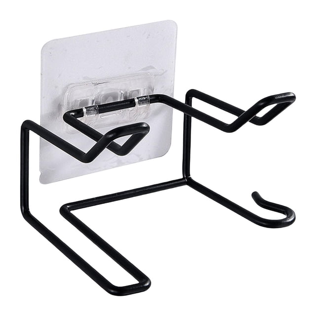 Soporte para secador de pelo, caja de almacenamiento para baño, estante colgante para alisador, negro Estilo negro A Zulema Soporte para secador de pelo