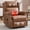 Brown, variant on Ywen Manual Recliner Chair, Faux Leather Push Back Recliners with Vibration Massage Lumbar Heat, Living Room Single Sofa Reclining, Rivet Design Chair, Gray