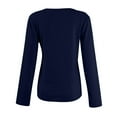 thumbnail image 3 of Inglocry Long Sleeve Shirts for Women Scoop Neck Going Out Slim Basic Tshirts 2025 Trendy Tops Thermal Fall Outfits Dark Blue 3XL, 3 of 8