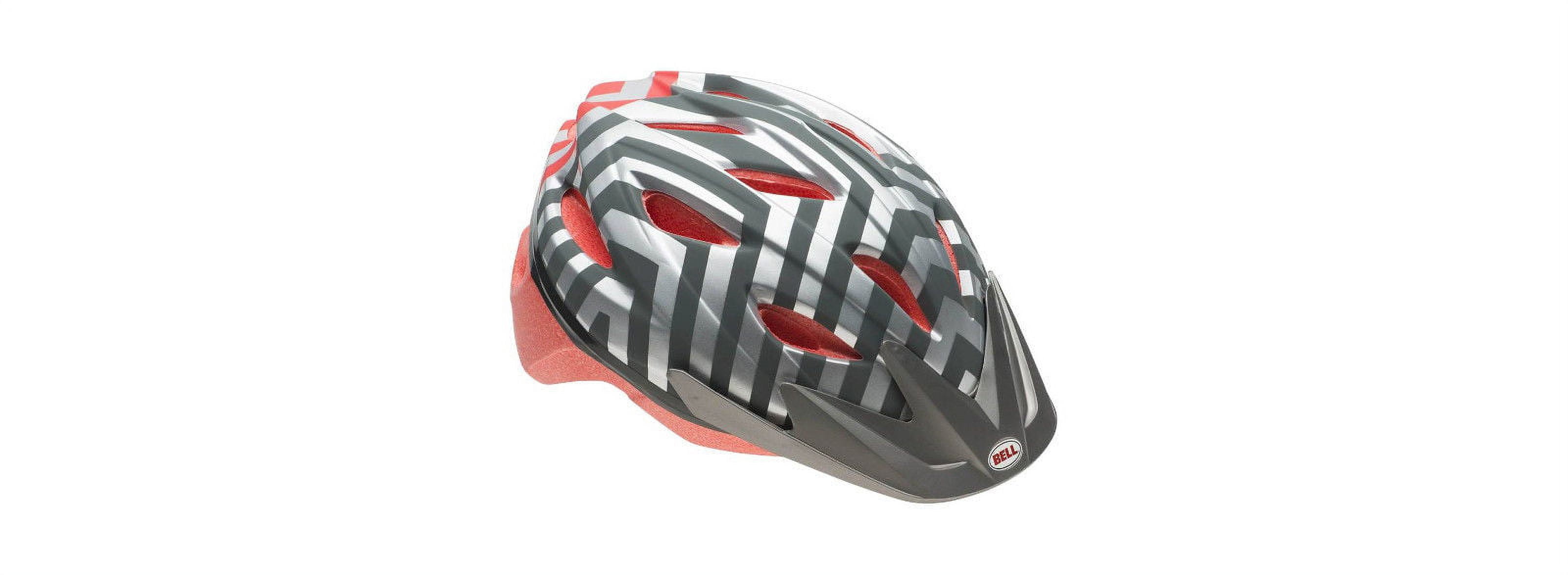 Bell Athena Adult Bike Helmet - Silver Chevron/Coral 16 Vents Visor True Fit 14+