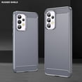 thumbnail image 4 of Samsung A33 5G case,Galaxy A33 5G case,with HD Screen Protector, Fashion Shock-Absorption Flexible TPU Bumper Soft Rubber Protective Case Cove for Samsung Galaxy A33 5G (Gray Brushed TPU), 4 of 16