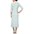 thumbnail image 2 of Alex Evenings Womens Tea Length Mock Dress with Sequin Jacket Petite and Regular Sizes 8 Mint, 2 of 6