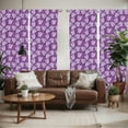 thumbnail image 2 of Ambesonne Flowers Window Curtains, Hydrangea Lilacs Field, Each 28" W x 95" L, Pale Blue Purple White, 2 of 5