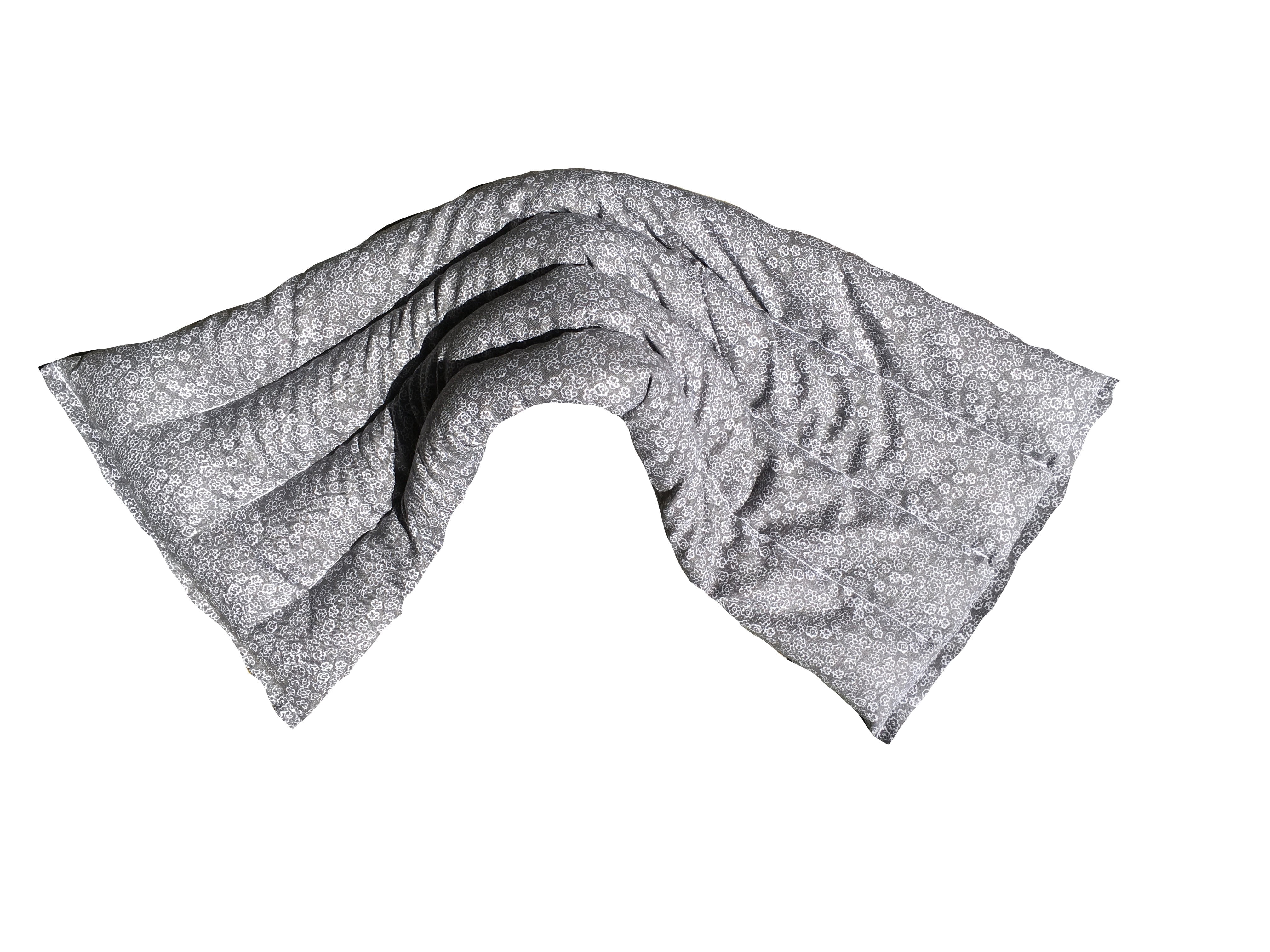 Hot Cold Therapy, Organic Flaxseed and Cherry Pit Filler Microwavable Heating Pad, Large, Grey