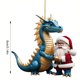 thumbnail image 2 of Adornos colgantes de dragón realistas de Navidad, colgantes de dragón bebé para árbol de Navidad, 2 of 6