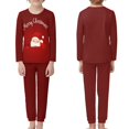 thumbnail image 2 of Renewold Merry Christmas Pajamas for Teens 5-6 Snug-Fit Scoop Neck Lounge Wear Long Pants Set with Big Pockets 2pcs Elastic Santa Red Sleep Vacation Outfits Sleepwear, 2 of 5