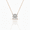 Rose Gold Plated, variant on Aone Jewelry 2 Ct Asscher Cut Moissanite Solitaire Pendant Necklace for Women, EF-VS1 Clarity, 14K Gold Over 925 Sterling Silver with Silver Cable Chain, Rose, White & Yellow Gold