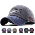 thumbnail image 2 of New Outdoor Washed Cotton Baseball Cap Fish Embroidered Bone Women's Men's Summer Casual Adjustable Fisher Brand Trucker Hat Gao Jinjia LED, 2 of 2