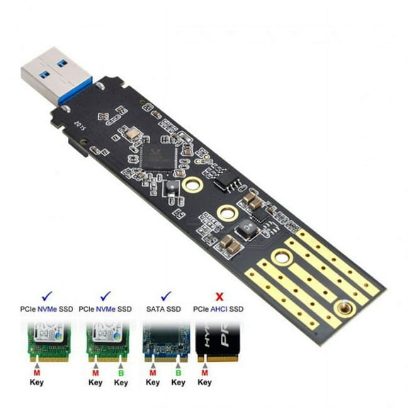 FVH USB 3.0 to NVME M-key M.2 NGFF SATA SSD External PCBA Case Conveter Adapter RTL9210B Chipset