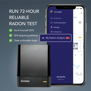 Ecosense EcoQube Digital Radon Gas Detector, Accurate Monitoring with Trend Charts and Remote Data Access, Now Works with IFTTT