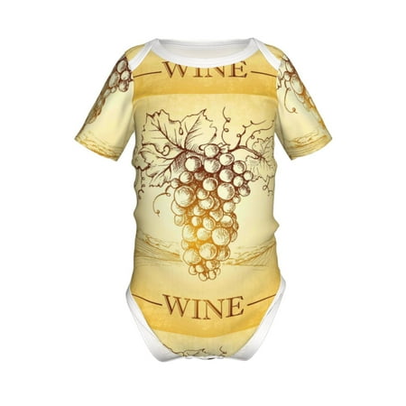 

Adobk Bunch of Grapes Print Baby Climbing Clothes Jumpsuit Rompers Classic Rompers Child Short sleeve Bodysuits-18 Months