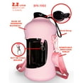 thumbnail image 2 of Element Monkey 2.2 Liter Pink Water Bottle with Sleeve – BPA Free Large Water Bottle (72 Ounce) Big Sports Bottle Jug with Handle and sleeve, 2 of 2