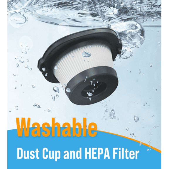 Loheer Washable HEPA Filter for Loheer 9.5KPA Cordless Handheld Vacuum – Reusable Home/Car/Pet Filter