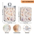 thumbnail image 5 of Yayeee 2 Pack Qtip Holder Bathroom Cotton Swab Canister with Lid Clear Dispenser Set, Orange Watercolor Seashells, 5 of 6