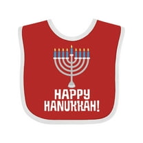 Inktastic Happy Hanukkah Menorah Boys or Girls Baby Bib