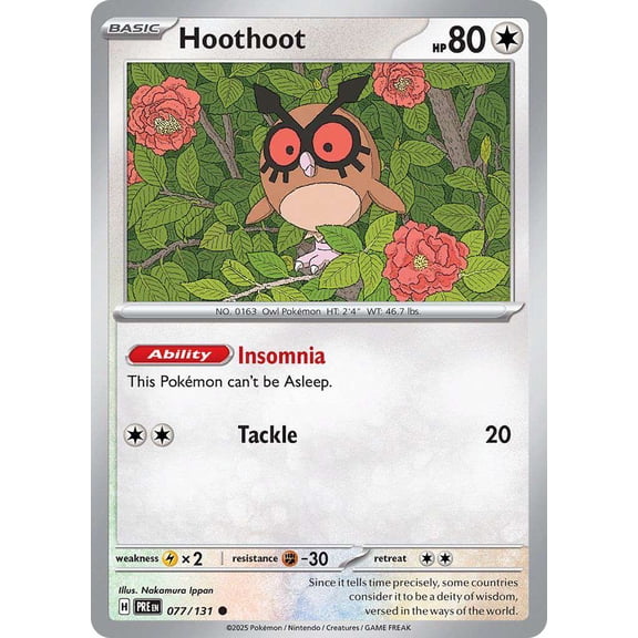 Pokemon Prismatic Evolutions Common Hoothoot #77