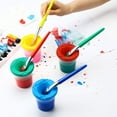 thumbnail image 3 of 1 Set Paint Brush Durable Bristle User-friendly Plastic Children Draw Brush  Palette Paint Cups Set Painting Tool, 3 of 10