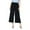 Black, variant on Womens Summer Wide Leg Pants Casual Loose High Waist Drawstring Straight Leg Pants Leisure Flowy Beach Capri Trousers