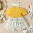 thumbnail image 2 of Vedolay Young Girl Dresses Girls Casual Dress Cotton Short Sleeve Swan Embroidered,Yellow 9-12 Months, 2 of 5