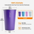 thumbnail image 3 of VINUR 4 Pack 16oz Stainless Steel Cups - Unbreakable & Stackable Metal Tumblers for Camping, Travel, Picnic - Rustproof Drinking Glasses (Purple Pink-Sky Blue-Purple-Baby Blue), 3 of 7