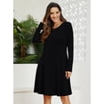 thumbnail image 4 of VEPKUL Womens Casual Plus Size Sweater Dresses 5XL, Long Sleeve Fall Dresses Crew Neck Tunic Dress with Pockets, 4 of 9
