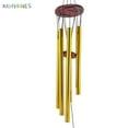 thumbnail image 5 of BadPiggies Wind Chimes Outdoor, Large Wind Chimes, 33" Garden Chimes with 6 Aluminum Tuned Tubes for Indoor Outdoor Garden Patio Decor, Gold, 5 of 7