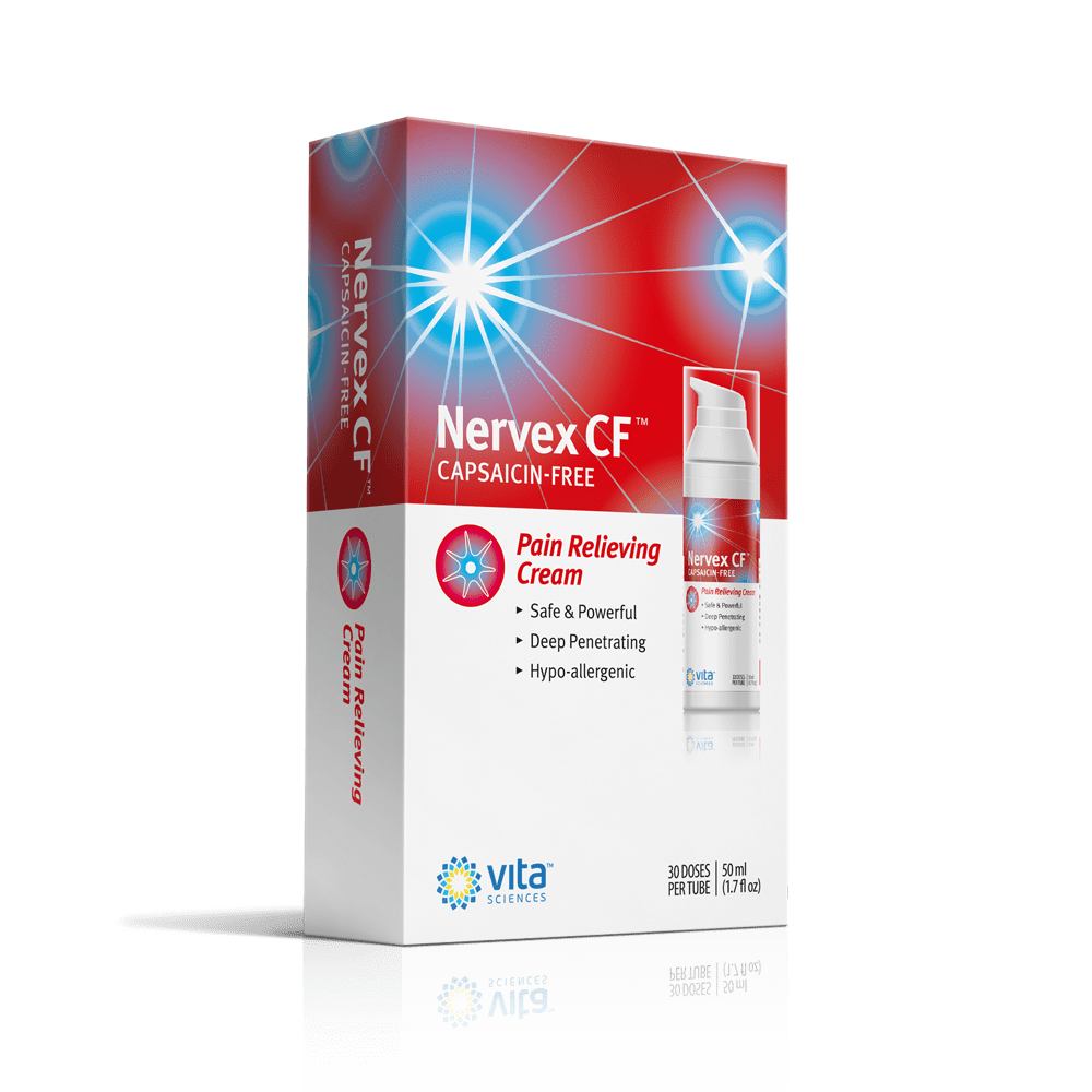 Vita Sciences Nervex CF, Topical Neuropathy Support Cream for Feet and Hands, Capsaicin Free, 1.7 oz