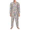 thumbnail image 3 of Fotbe Colorful Numbers Pijama de Hombre con Estampado de Manga Larga, Conjunto de 2 Piezas, Ropa de Dormir Suave y Cómoda con Bolsillos-Small, 3 of 7