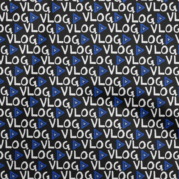 oneOone Georgette Viscose Blue Fabric Text Dress Material Fabric Print Fabric By The Yard 42 Inch Wide