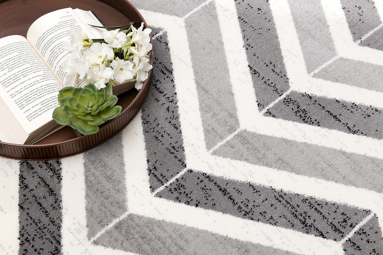 Rug Branch Montage 2' x 30' (Exact Size: 2'3" 30') Geometric Indoor Runner Rug, Grey Beige, Wave - Entryway, Hallway, Bathroom, and Kitchen