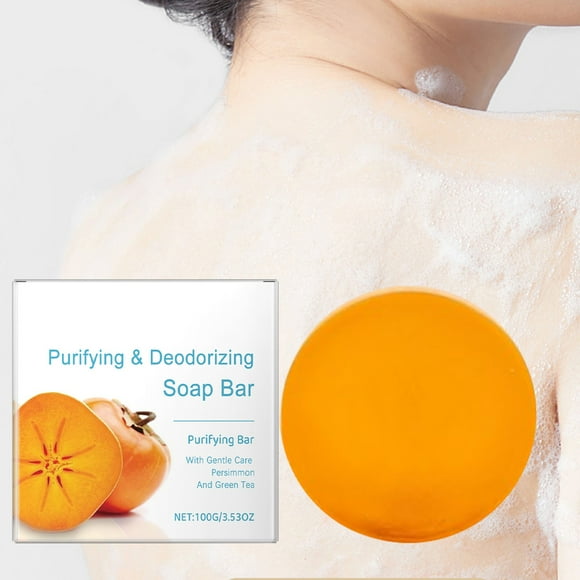 NAOJIE Persimmon Deodorant Soap Brightens Skin,Lightens Pigmentation,Eliminates Body Odor and Locks In Moisture-100g,Persimmon Soap,Antibacterial Bar Soap,Soap Bar