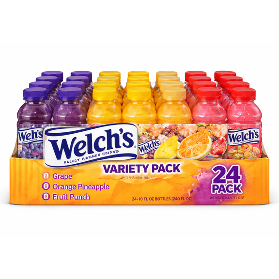 Welch’s Juice Drink Variety Pack 10 oz Bottles 24 Pack Fruit Juice Beverage