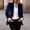 Dark Blue velvet blazer women a1, variant on thefmos Women's Collared Button Front Velvet Blazer Slim Fit Solid Color Casual Jacket Fashion Office Fall Winter Outfit, Coffee S