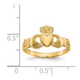 thumbnail image 3 of 14K Yellow Gold Ring Band Themed Polished Ladie's Claddagh, Size 8, 3 of 5