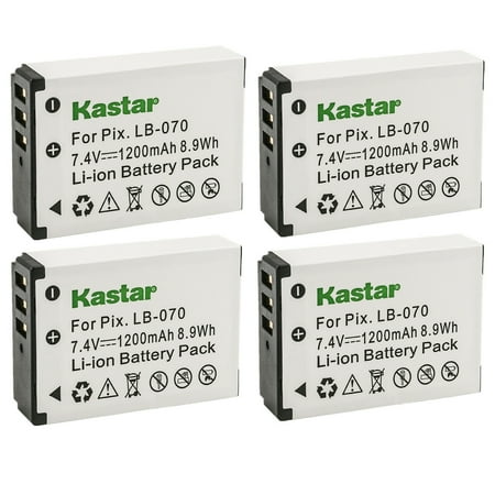 Kastar LB-070 Battery 4-Pack Replacement for Kodak Kodak Pixpro AZ901 Pixpro AZ901 Astro Zoom Kodak PIXPRO S1 Kodak PIXPRO S-1 Minolta MN67Z 20MP FHD Minolta MN67Z-BK Camera