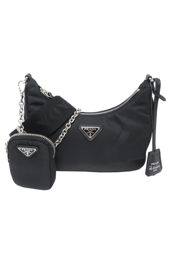 Pre-Owned Prada Tessuto Women's Shoulder Bag, Nylon, Black