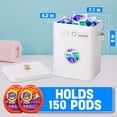 thumbnail image 3 of Skywin Metal Laundry Pod Container with Lift-Up Lid Wooden Handle for Laundry Room Organization, Dishwasher Pods Container (White), 3 of 7