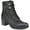 Black/Fabric, variant on White Mountain Womens Dorian Faux Leather Block Heel Ankle Boots