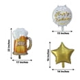 thumbnail image 2 of BalsaCircle 5 Gold White Round Beer Mug Stars Happy Birthday Mylar Foil Balloons Set Party Events Decorations, 2 of 8