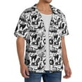 thumbnail image 2 of Gukieu Black White Halloween Print Men's Short-sleeved Shirts, Button-down Pocket Shirts, T-shirts, Beach Vacation Travel Summer Clothing-Medium, 2 of 5