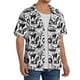 thumbnail image 2 of Fotbe Black White Halloween Camisa Estampada de Manga Corta para Hombre, Casual de Verano, Estilo Playero, Sin Arrugas-Small, 2 of 5