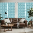 thumbnail image 2 of Ambesonne Abstract Window Curtains, Star Like Art Deco Motifs, Each 28" W x 95" L, Sky Blue Blue, 2 of 5