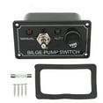 thumbnail image 2 of Marine Auto Off Manual Switch Panel, 2 Color LED Indicators Bilge Pump Switch Panel Durable High Strength DC 12V  For RV, 2 of 8