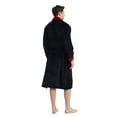 thumbnail image 5 of U2SKIIN Mens Fleece Robe, Plush Collar Shawl Bathrobe for Men Long Flannel Robes（Black/Dark Red, Small-Medium）, 5 of 8
