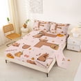 thumbnail image 2 of Erosebridal Funny Capybara Kid Full Size Sheets, Brown Letter F Bed Sheets, 4pcs, 2 of 5